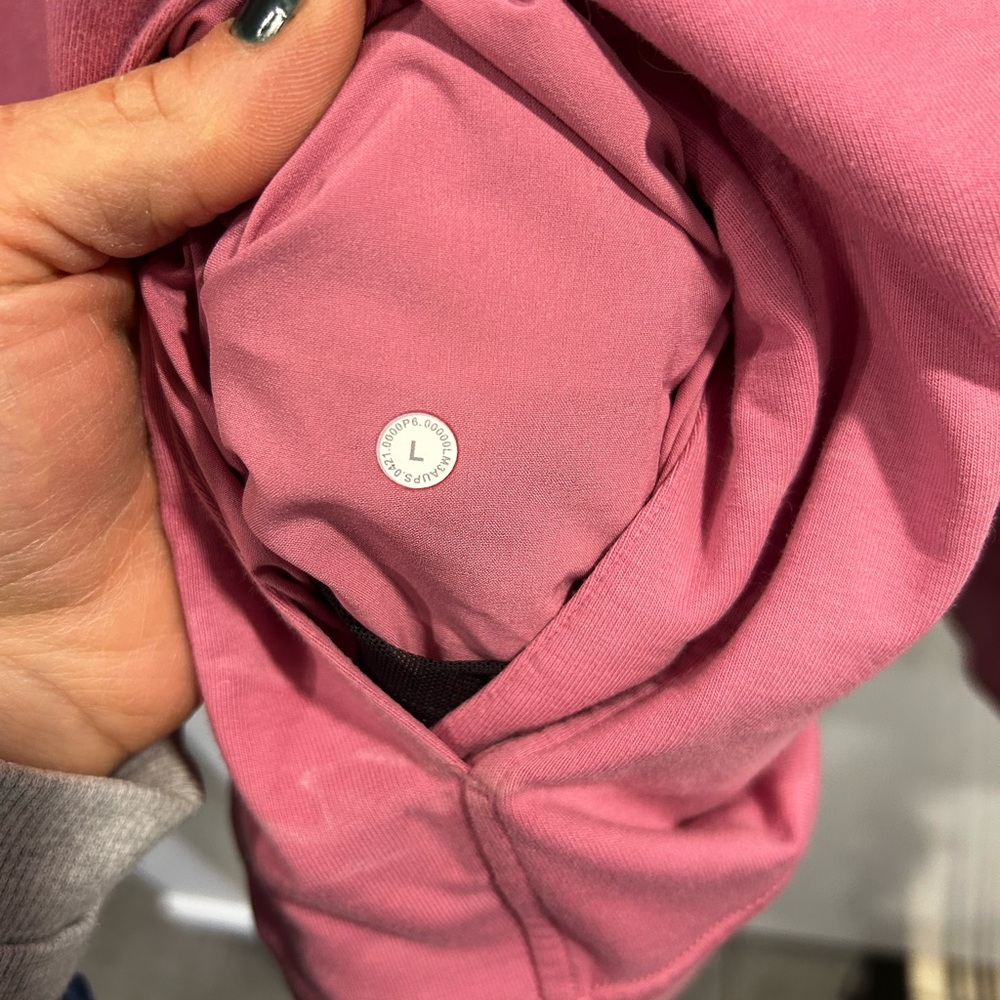 lululemon Smooth Spacer Classic-Fit Pullover Hoodie mens L pink blossom - Picture 5 of 6